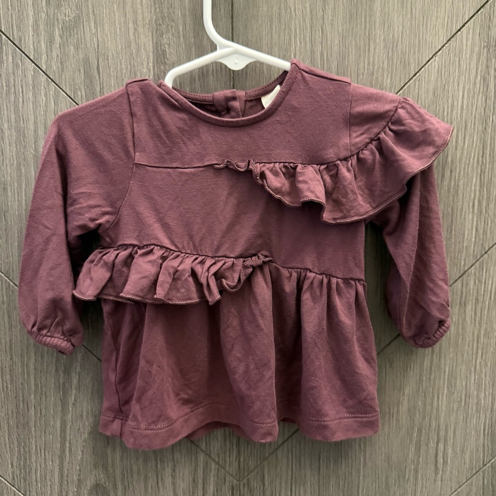 The woods by Kate Quinn Ruffled Purple Top